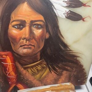 Hand painted Native American Art on Onyx. Beautiful!!